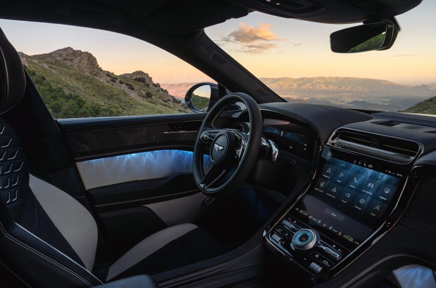 Interior of Bentley's first electric car