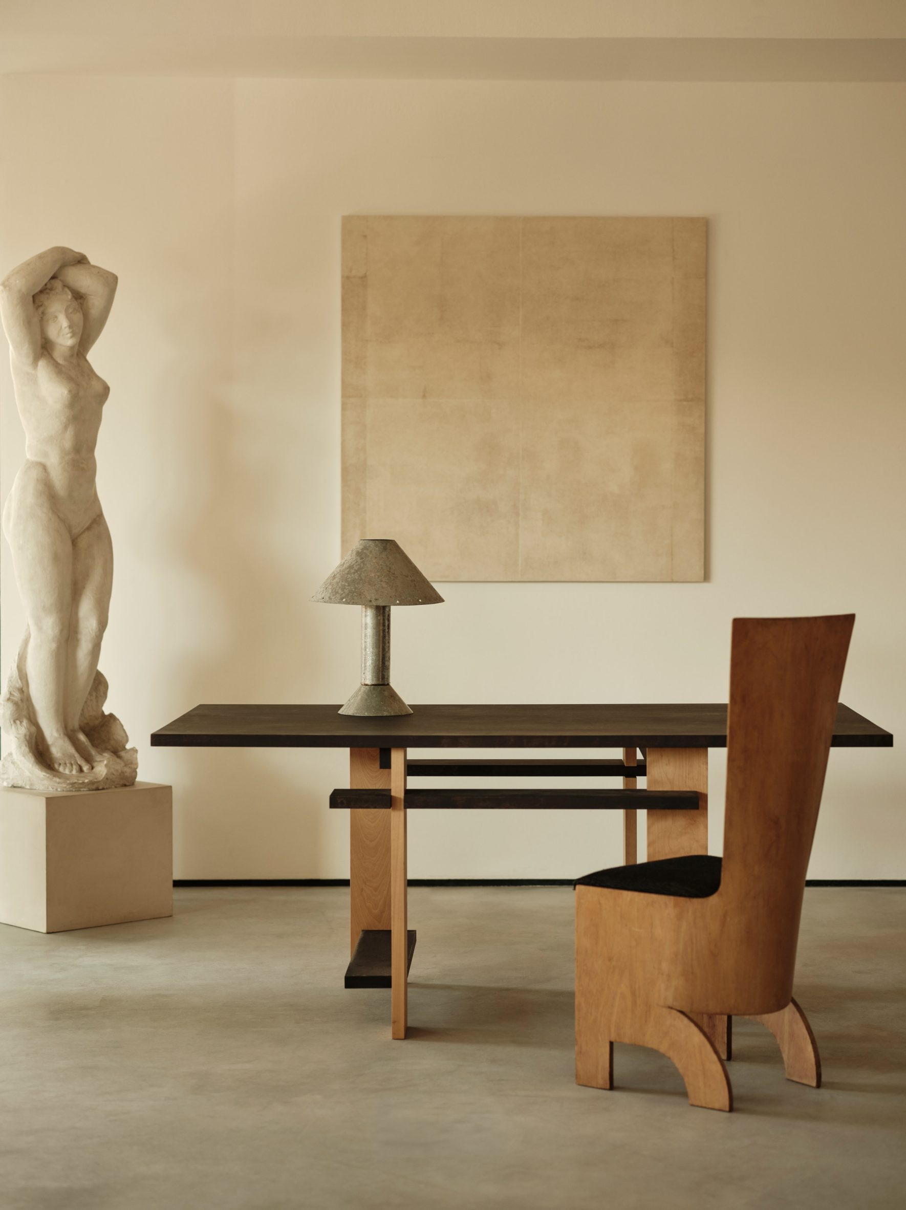 Furniture and white sculpture