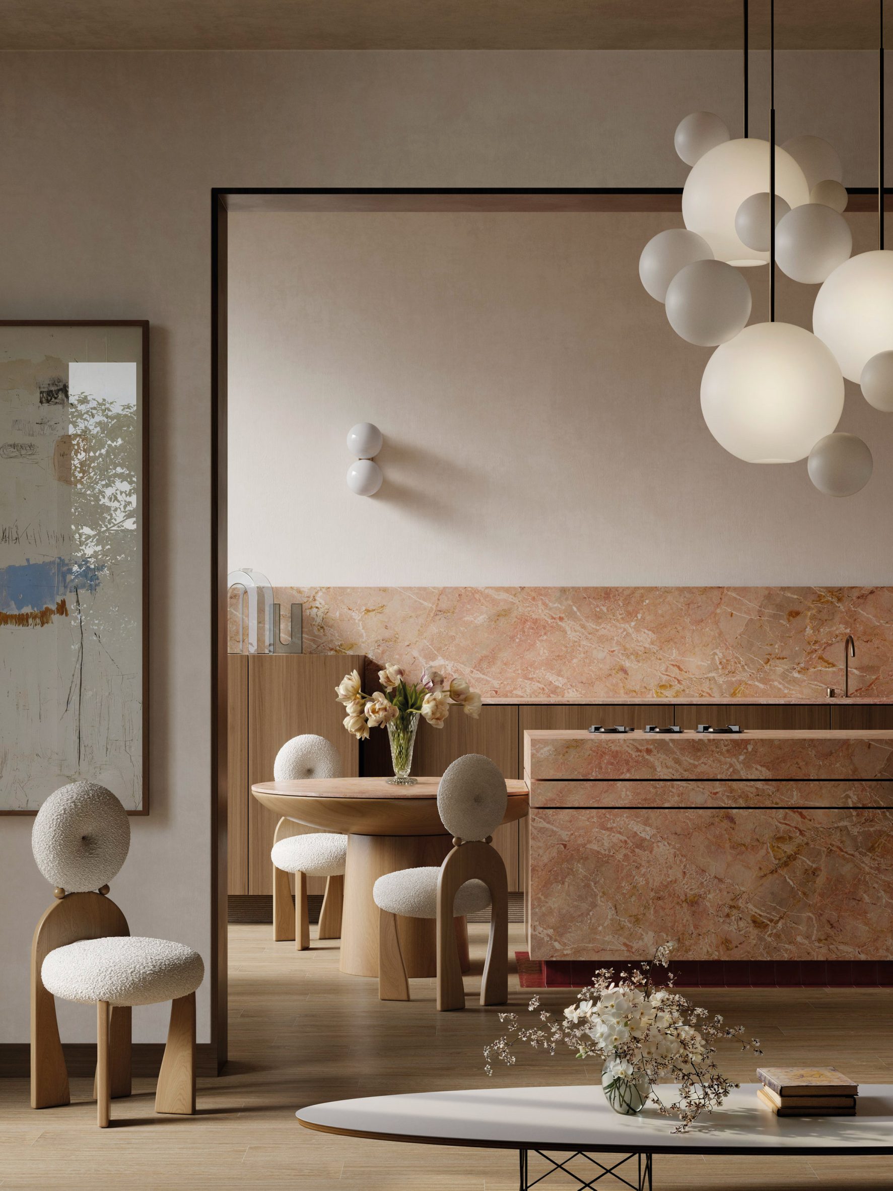 Breccia Rosa 4D tile by Iris Ceramica