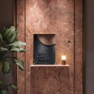 Breccia Rosa 4D slab tile by Iris Ceramica