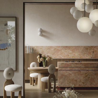 Breccia Rosa 4D tile by Iris Ceramica