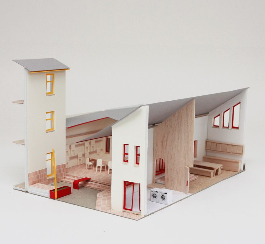 Architectural model of women's community hub