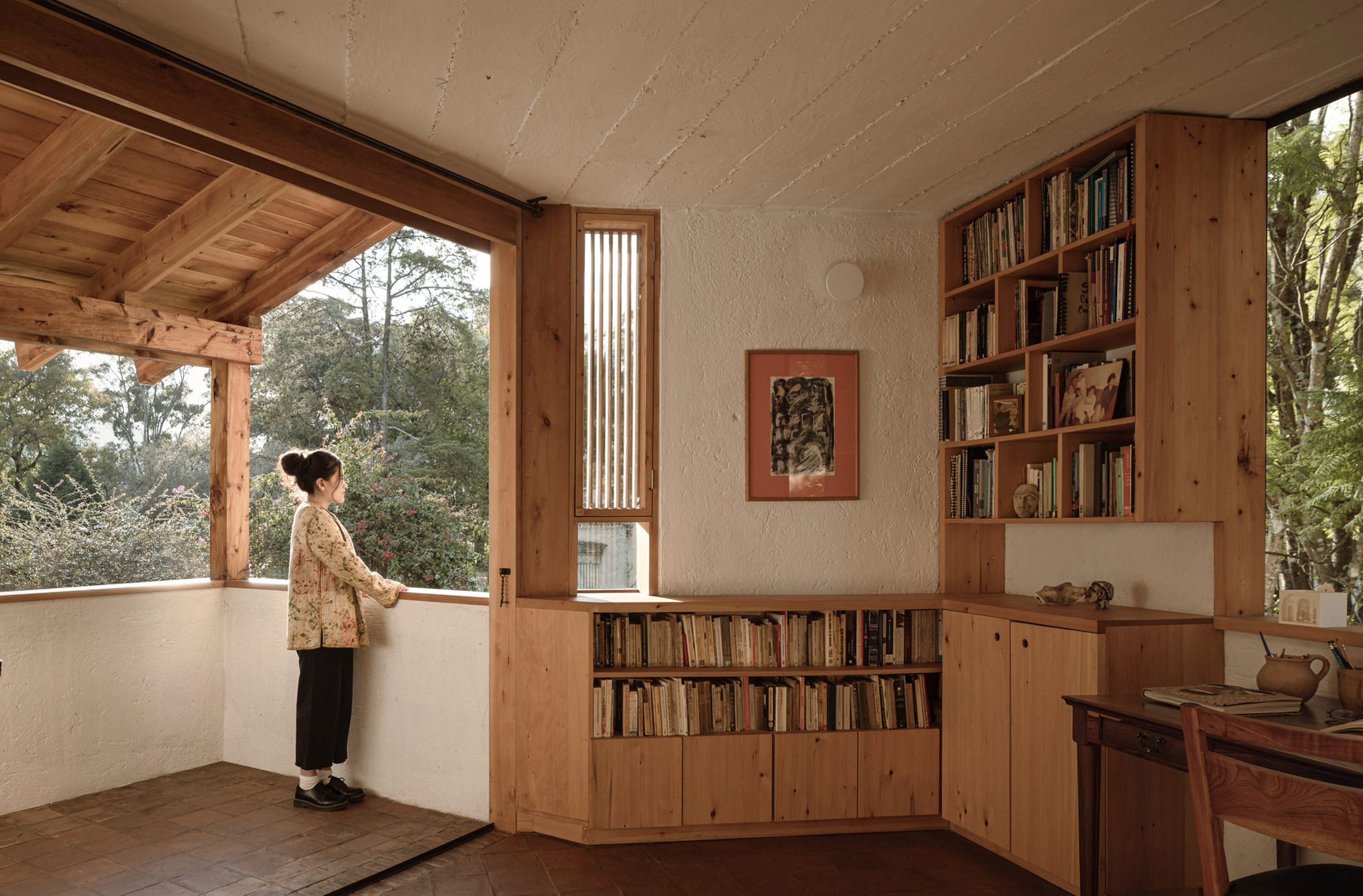 Person standing on terrace at Casa Amona by Colar