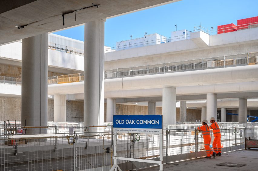 Construction photo of Old Oak Common station