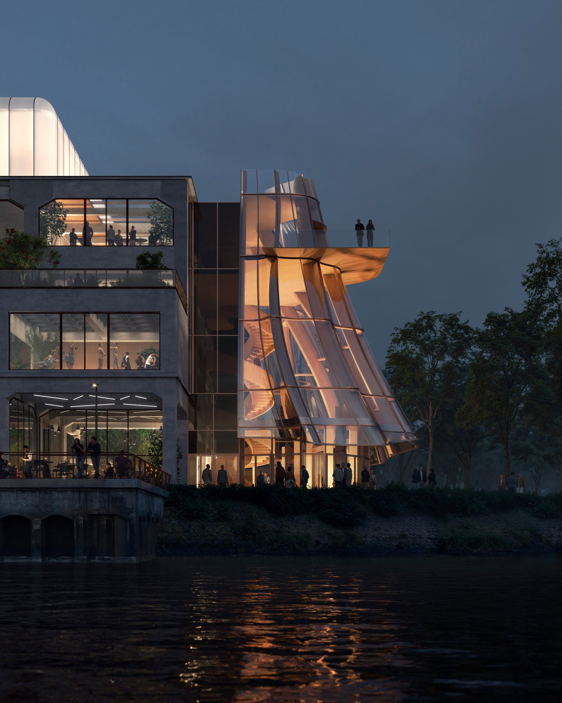 Render of the Danshuis dance centre in Rotterdam by MAD