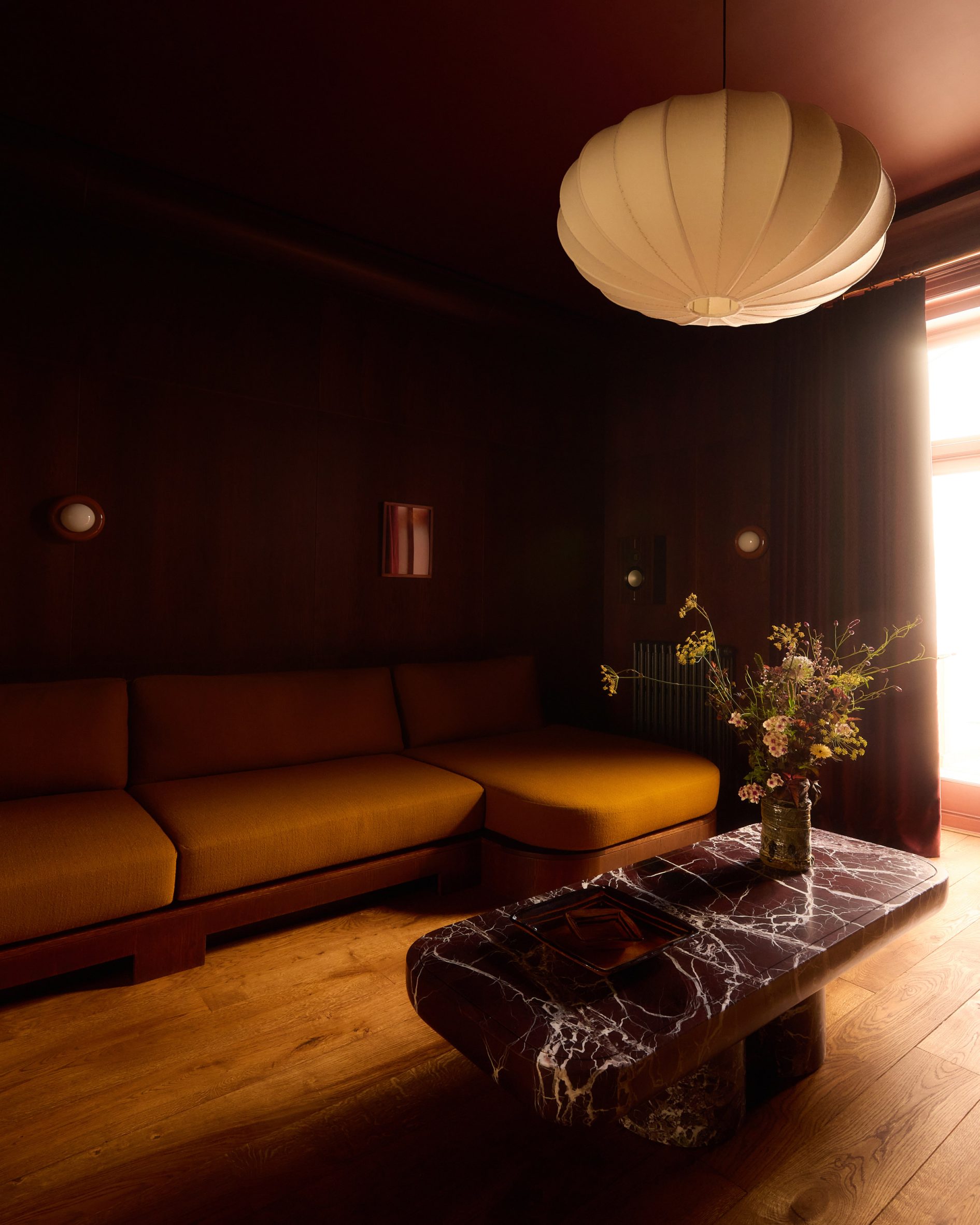 Dark timber TV room by Anam Design Studio