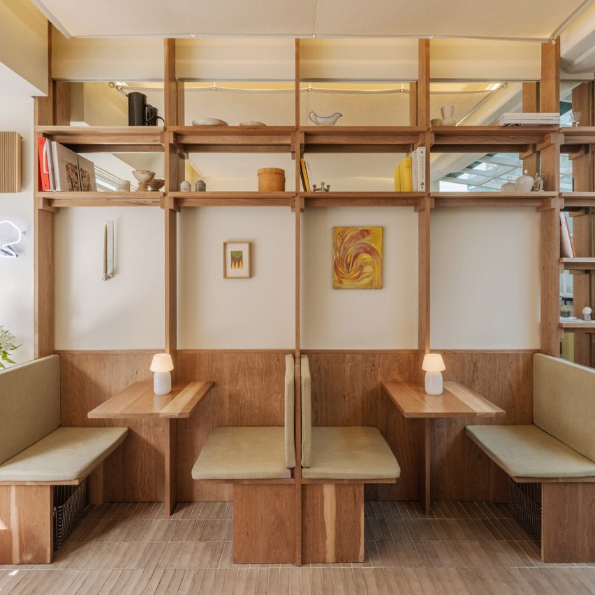 Danish cafe in Seoul with wooden furniture