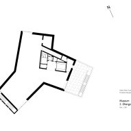 Second floor plan of Wyss Museum at Fondation Beyeler by Peter Zumthor