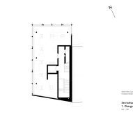 Upper floor plan of Erlen Torhaus building at Fondation Beyeler by Peter Zumthor