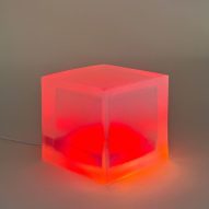 Cube-shaped lamp made from silicone