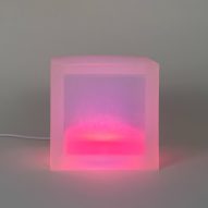 Cube-shaped lamp made from silicone