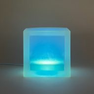 Cube-shaped lamp made from silicone