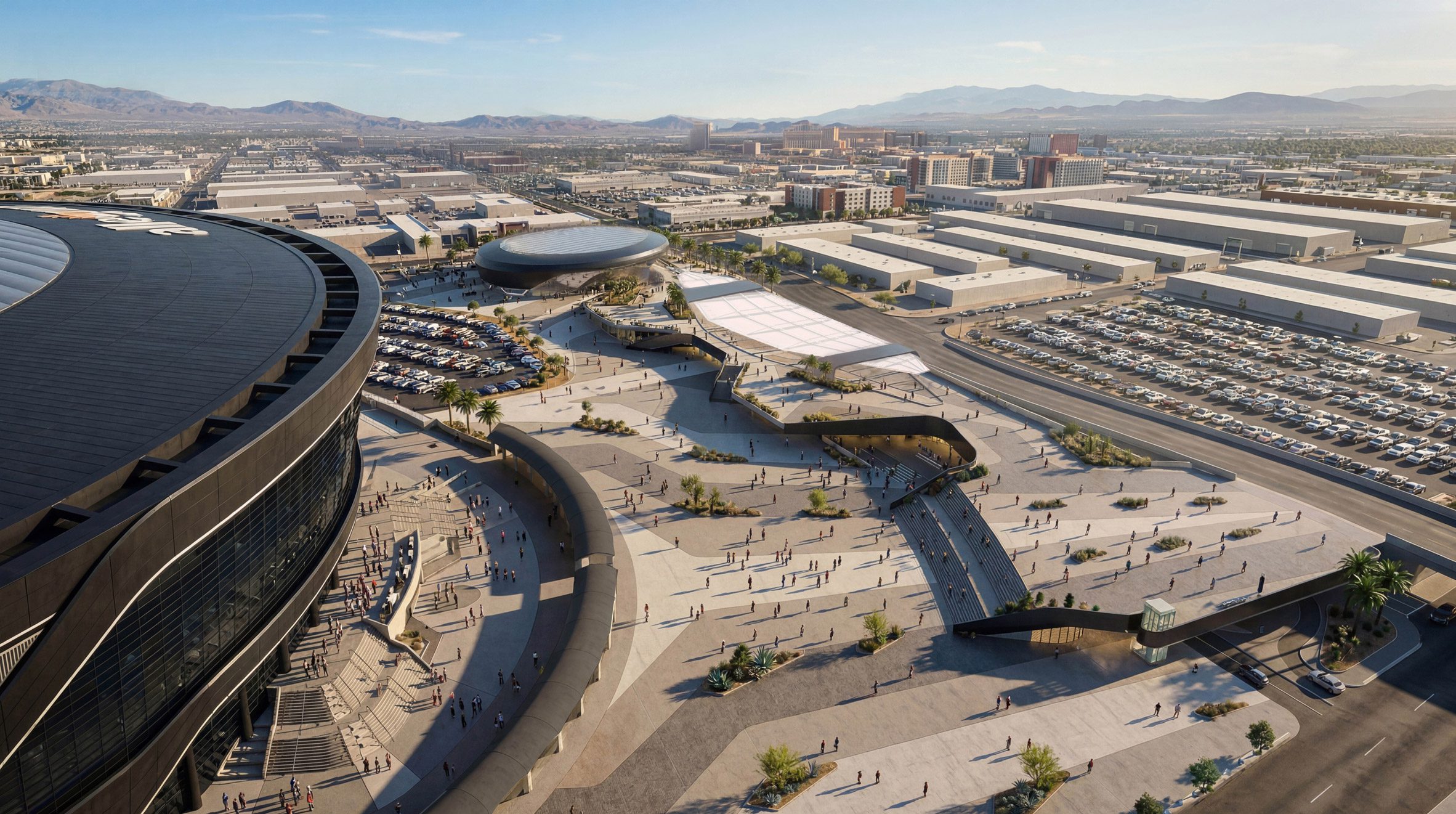 Grimshaw Allegiant Stadium plaza rendering