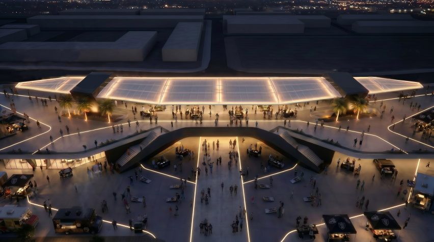 Grimshaw Allegiant Stadium plaza rendering