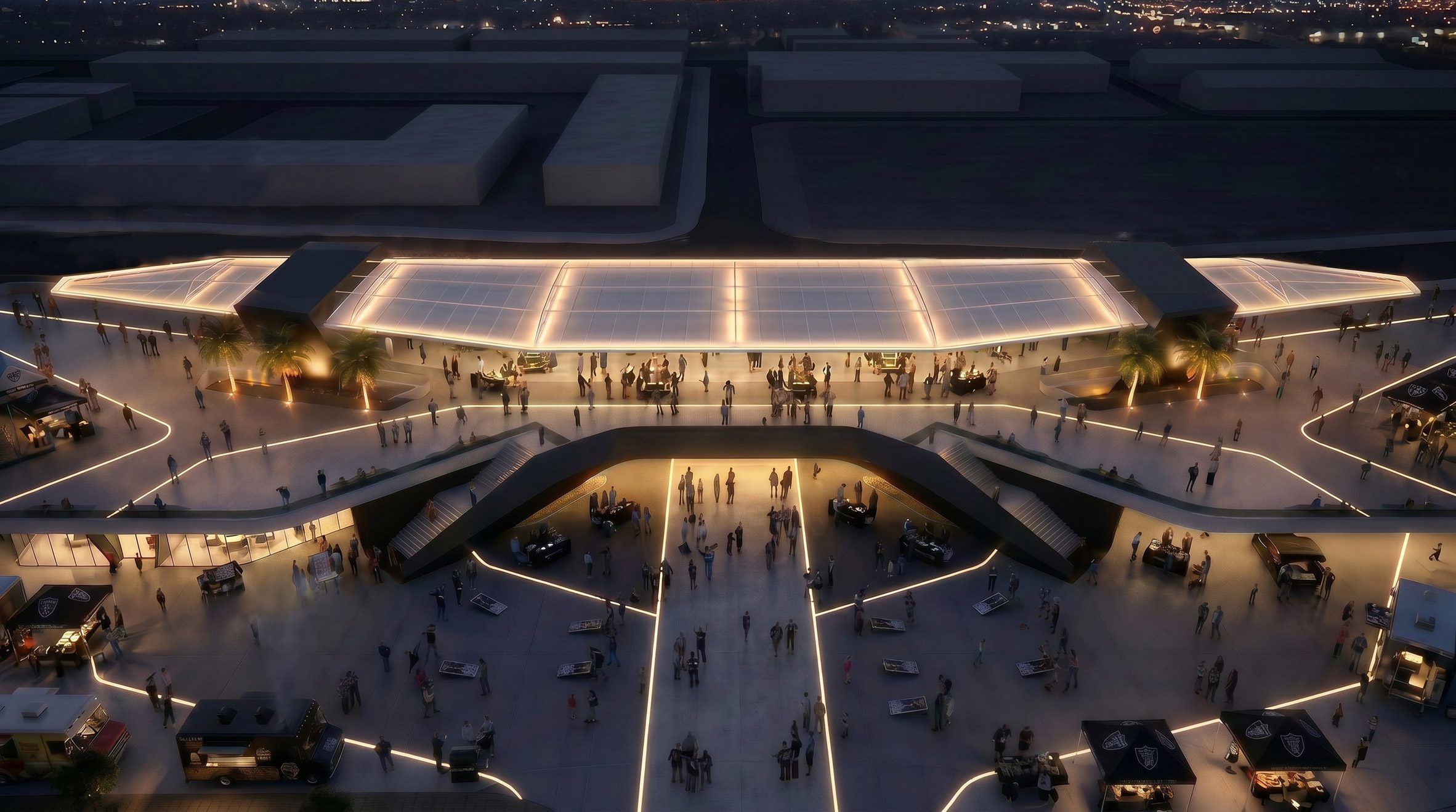 Grimshaw Allegiant Stadium plaza rendering