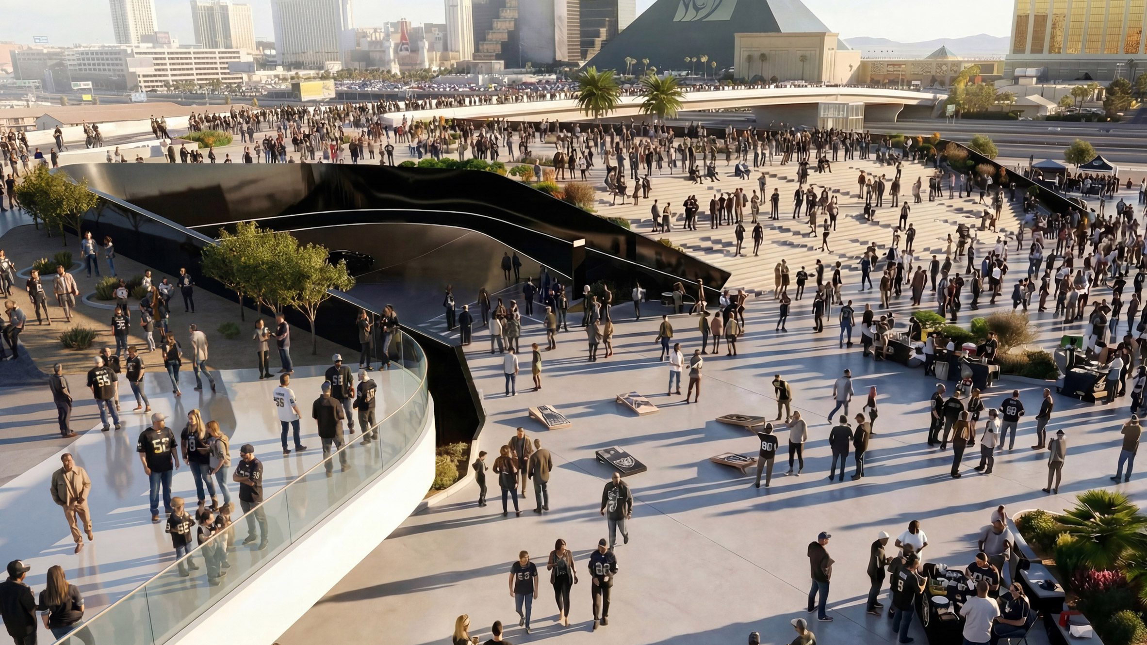 Grimshaw Allegiant Stadium plaza rendering