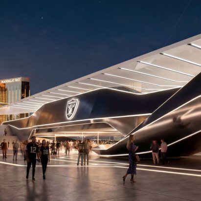 Grimshaw Allegiant Stadium plaza rendering