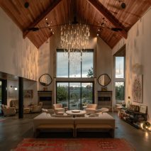 Lasvit suspends glass chandelier inside Napa Valley home