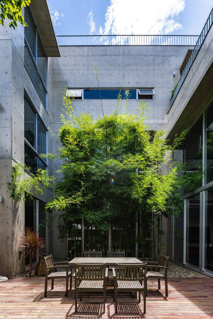 Courtyard view of House K in Vietnam