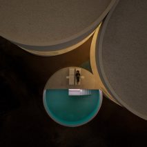 Cylindrical volumes form House in Las Rozas by Fran Silvestre