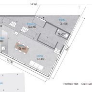 Ground floor plan of House in Mibu by Tato Architects