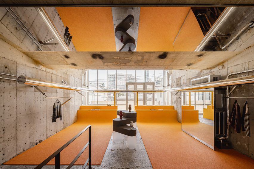Yellow floor in Tokyo store
