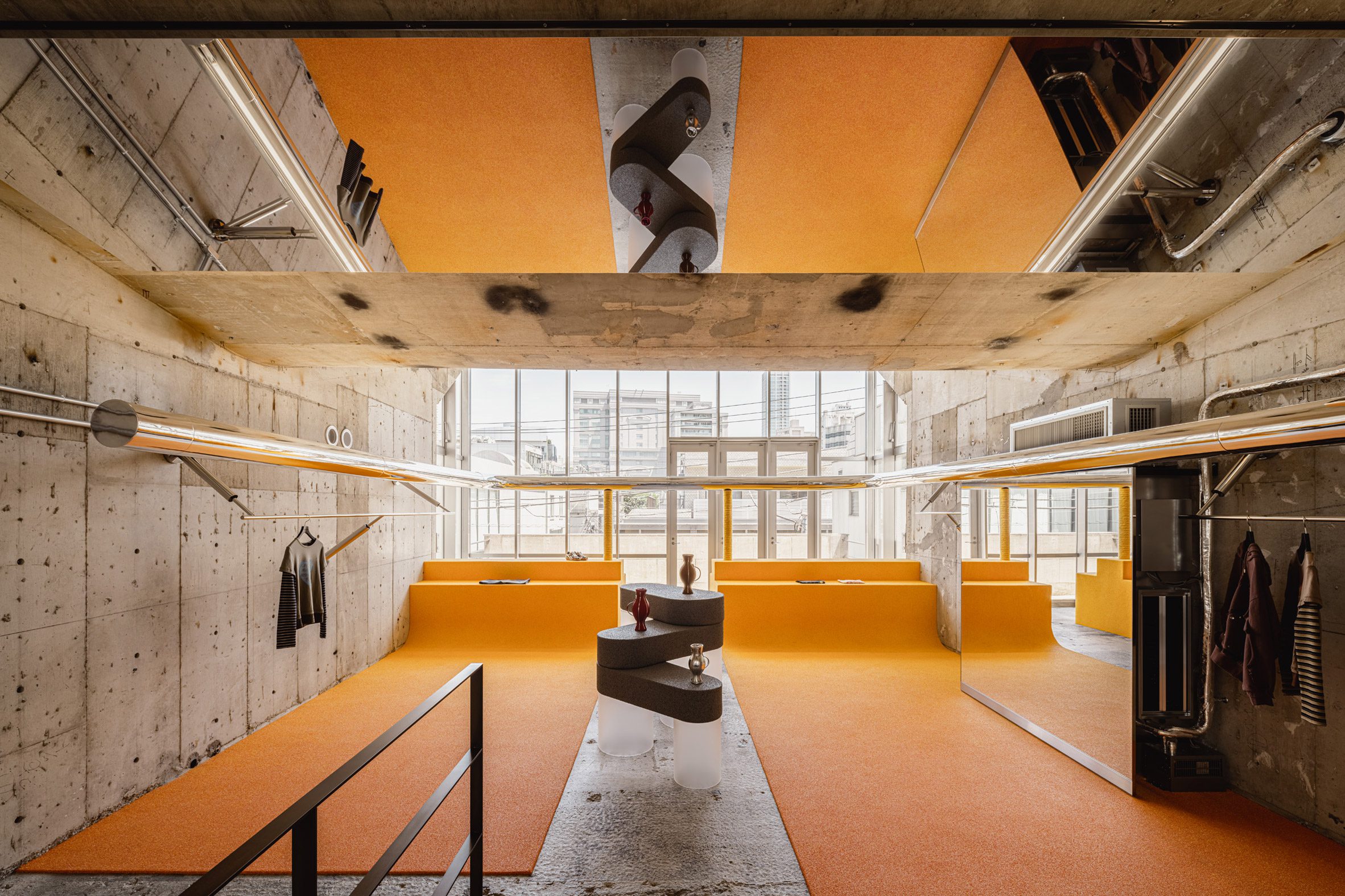 Yellow floor in Tokyo store