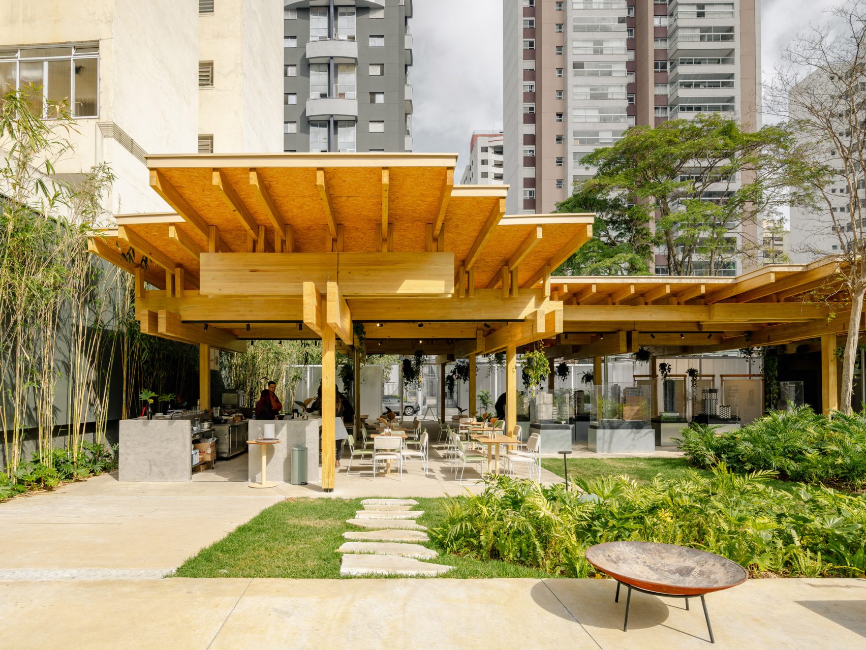Timber Creative Design Architects Office uses mass-timber scrap for São Paulo pavilion
