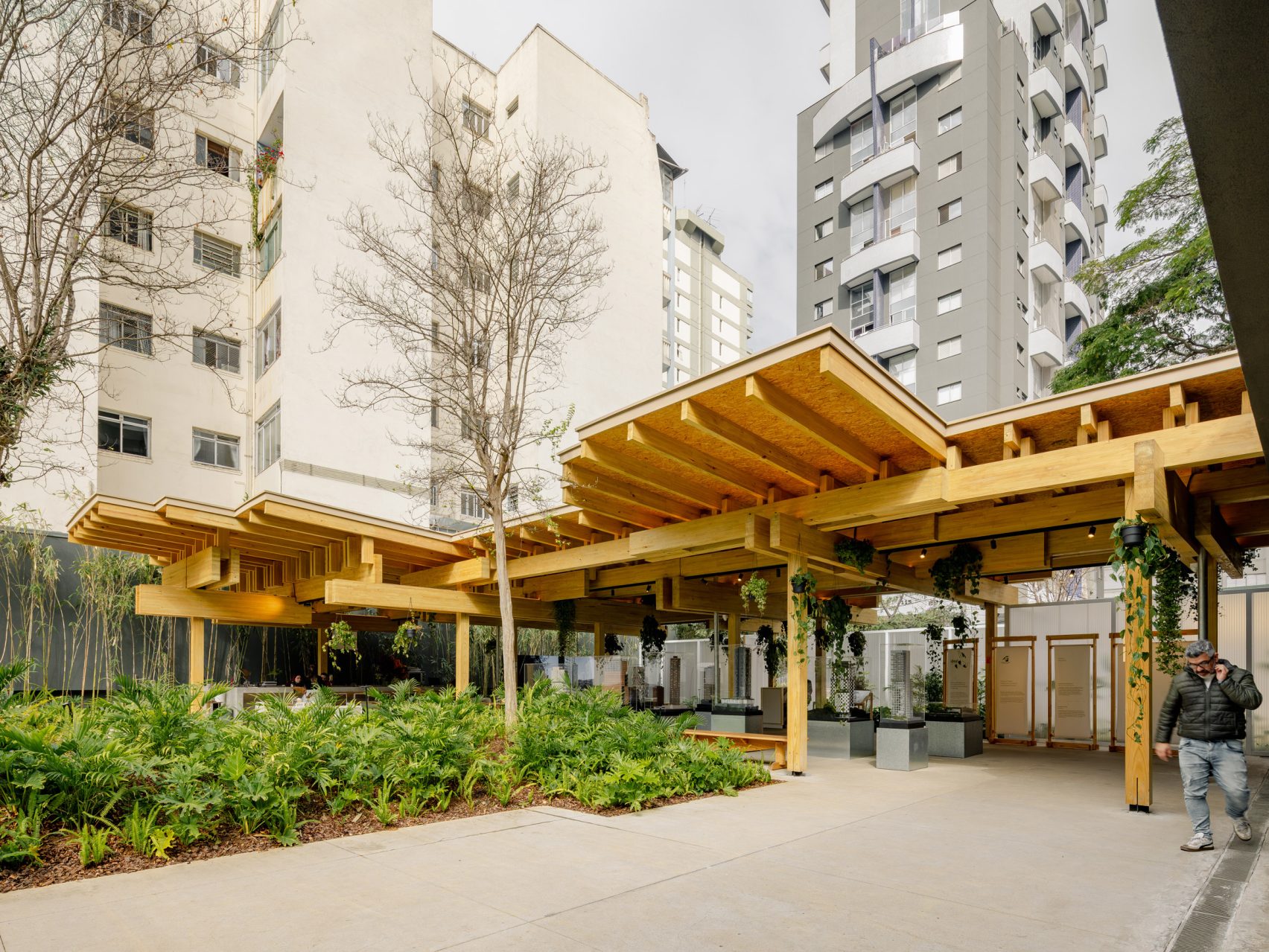 Timber Creative Design Architects Office uses mass-timber scrap for São Paulo pavilion