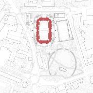 Site plan of Jihlava Municipal Arena by Chybik + Kristof