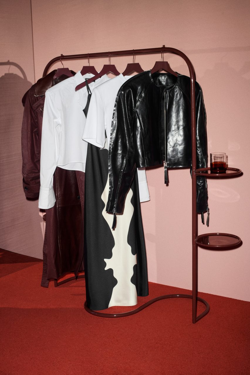 Clothes hanging on a rack