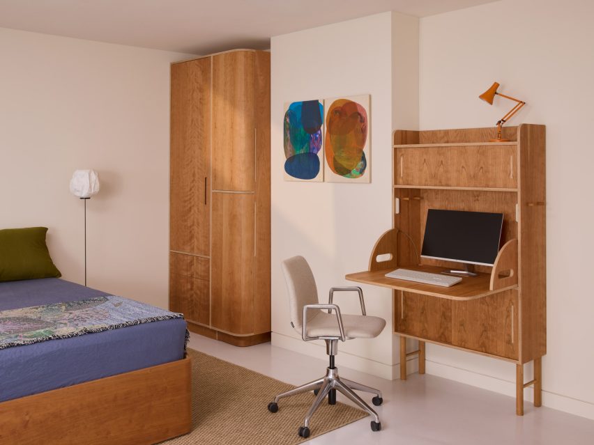 Timber fold-out desk
