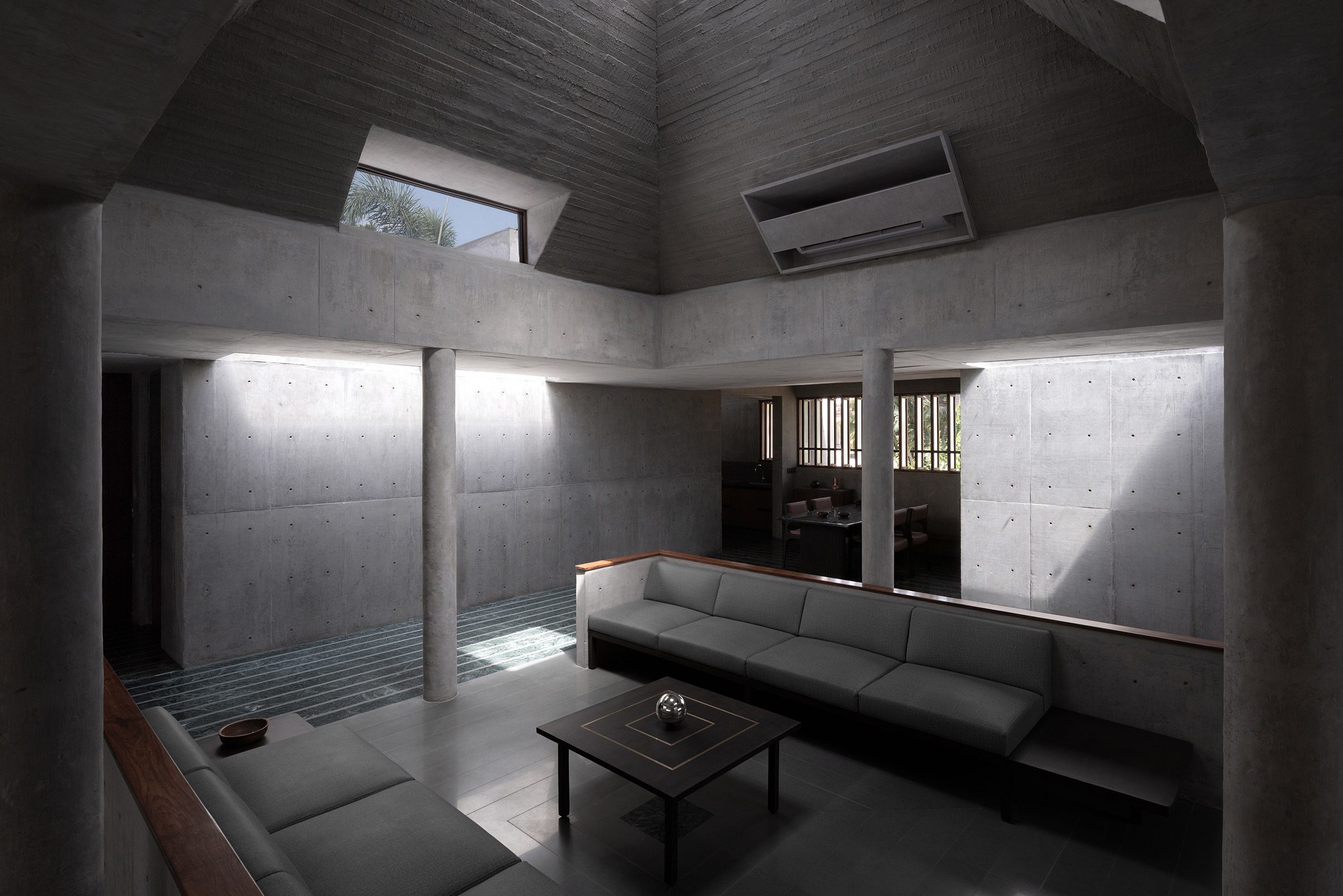 Interior of a concrete home in India