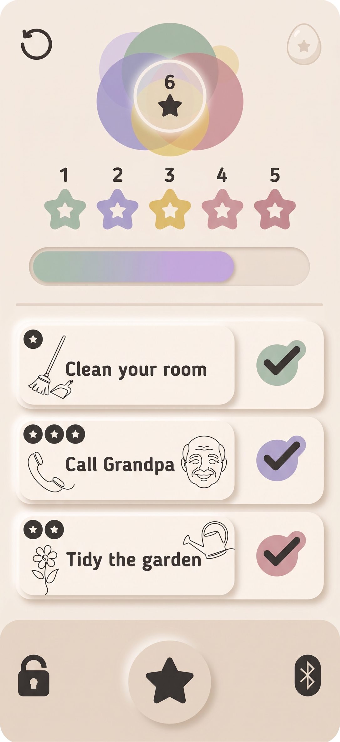 App interface of Nest Egg 