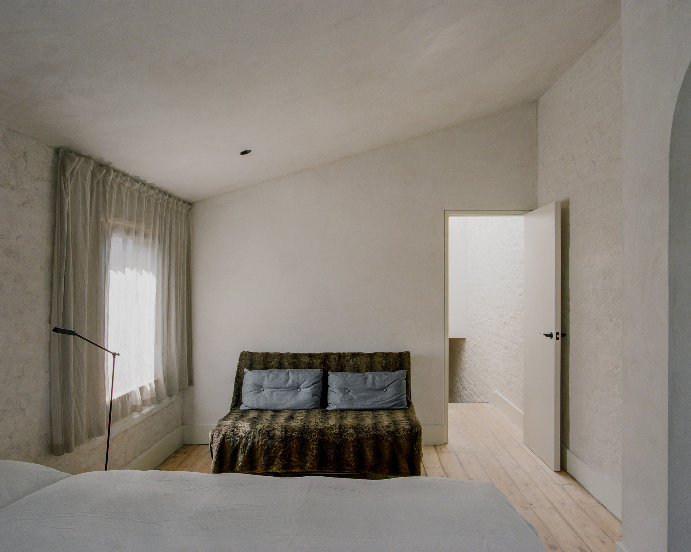 Bedroom interior at Pine House in London
