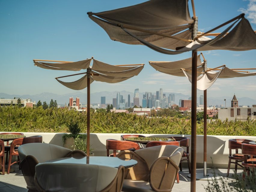 A terrace with panoramic views over Los Angeles