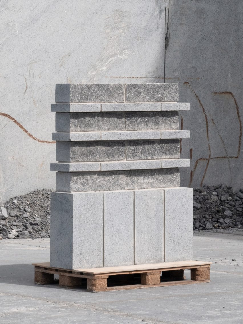 Stone wall exhibited at the Oslo Architecture Triennale