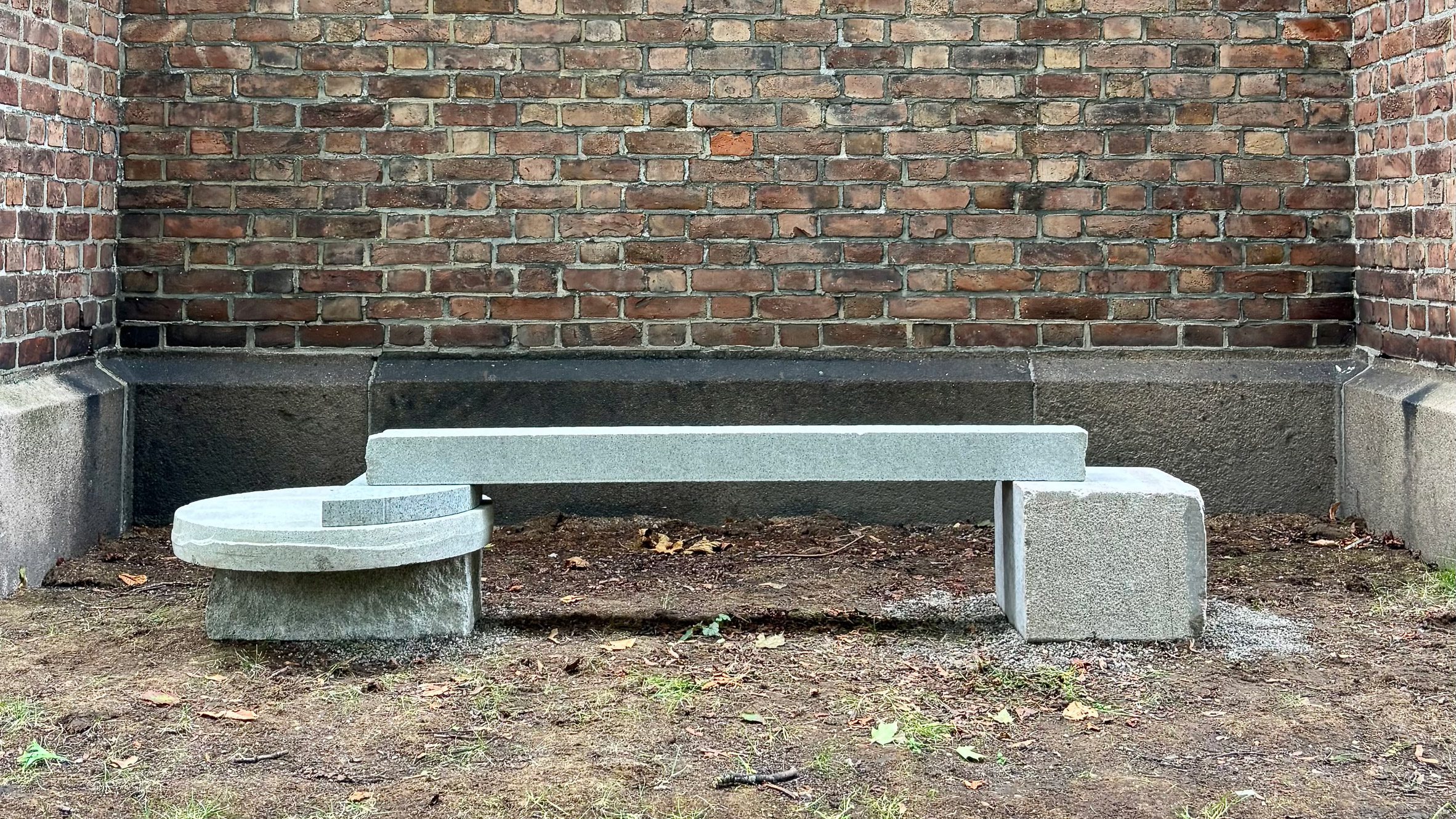 Stone bench at the Oslo Architecture Triennale