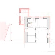Basement plan for House with a Red Addition by Facha Architekti