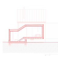 Section plan for House with a Red Addition by Facha Architekti