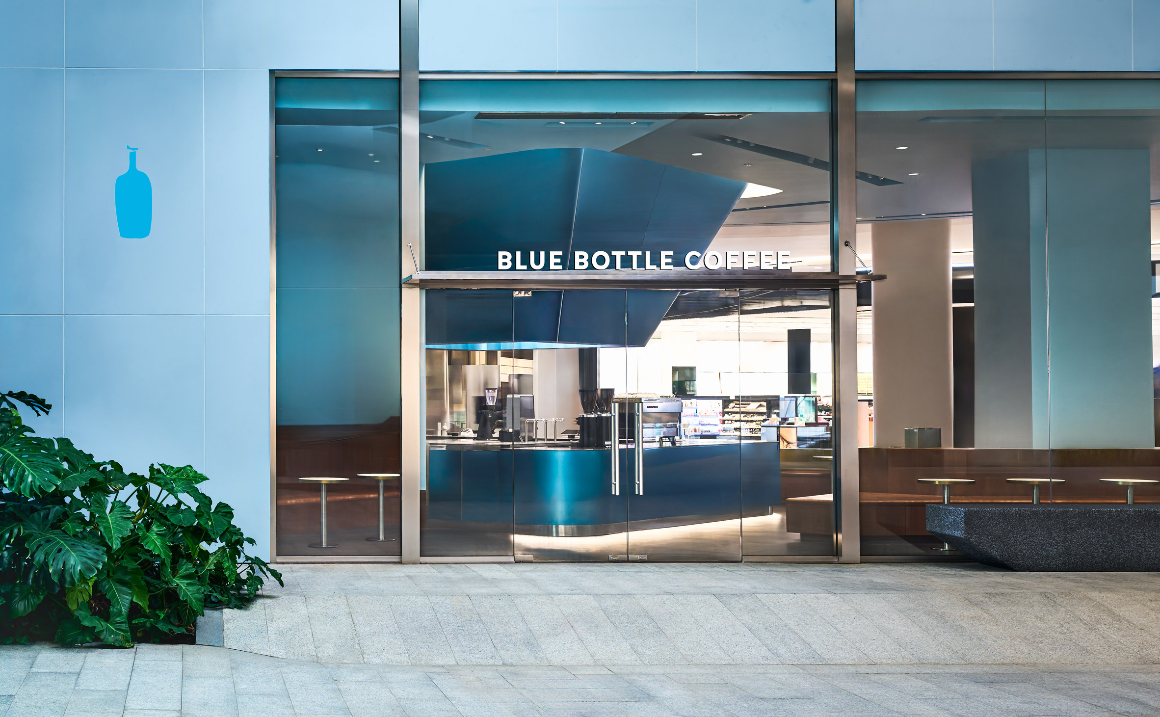 Exterior of Blue Bottle Coffee cafe