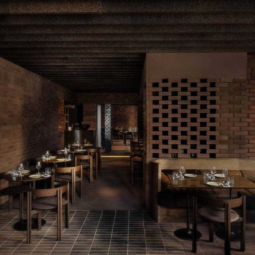 Restaurant with brick interior