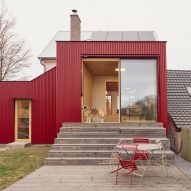 House with a Red Addition by Facha Architekti