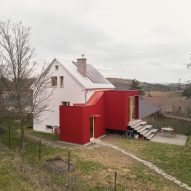 House with a Red Addition by Facha Architekti