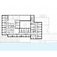 Fourth floor plan of the Global Leadership Centre at University of Oxford's Saïd Business School by John McAslan + Partners