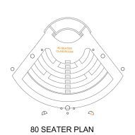 80-seat classroom plan at Maestro Ilaiyaraaja Centre for Music by Ekarth Studio