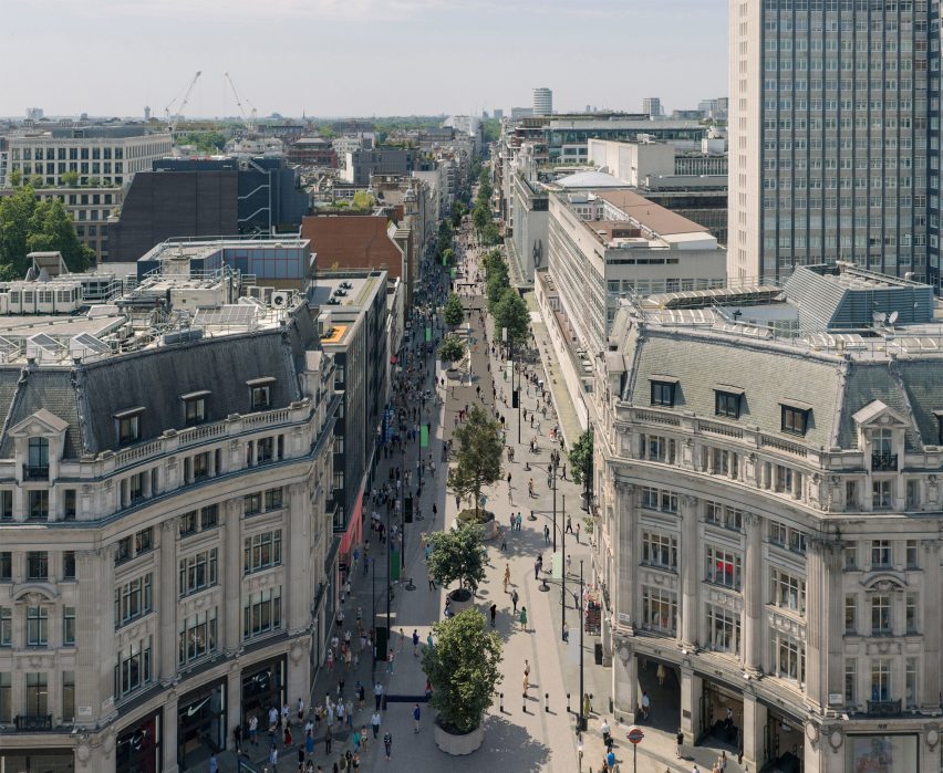 Render of Oxford Street pedestrianised by East