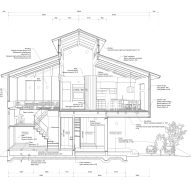 Section of Sugi House in Kyoto by Ujizono Architects