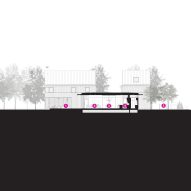 Section of Timber Lane Retreat by Wheeler Kearns Architects