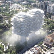 BIG designs cloud-like Tirana Fountain Tower raised above public park